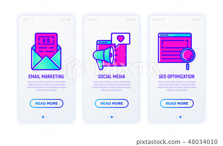 Advertising thin line icons set Advertising thin line icons set 48034010