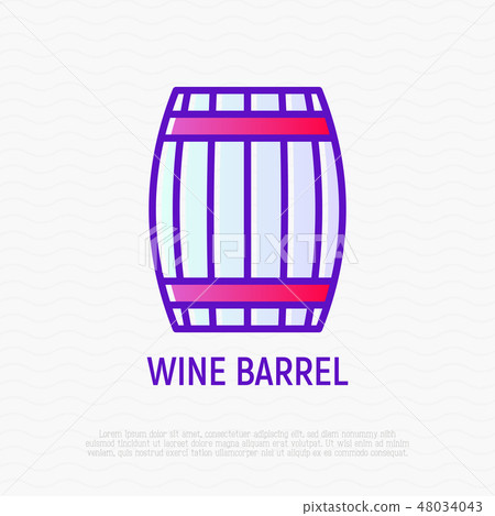 Wine barrel thin line icon 48034043