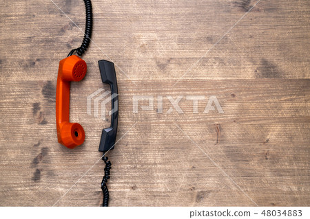 Two retro phone tube facing each other Two retro phone tube facing each other 48034883