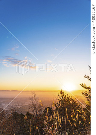 Distant sunrise image in Kyoto city 48035167