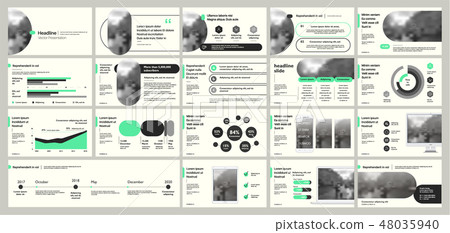 Presentation template. Green elements for slide presentations on a white background. Use also as a Presentation template. Green elements for slide presentations on a white background. Use also as a 48035940
