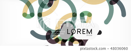 Curly lines abstract background, color overlapping linear texture 48036060