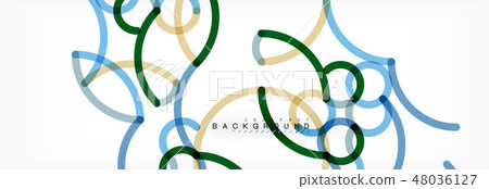 Curly lines abstract background, color overlapping linear texture 48036127