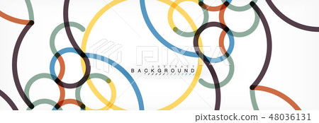 Curly wave lines abstract background design, transparent color lines on gray 48036131