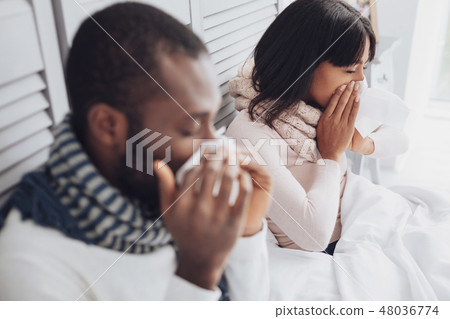 Ill young people having bed rest 48036774