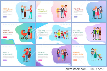 Members of Family, Parents and Children Vector 48037258