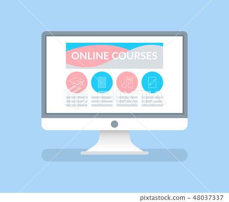 Online Courses Computer Monitor with Information Online Courses Computer Monitor with Information 48037337