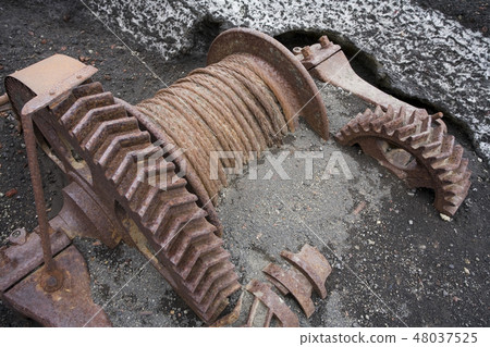Rusty old winch - Deception Island - Antarctica 48037525