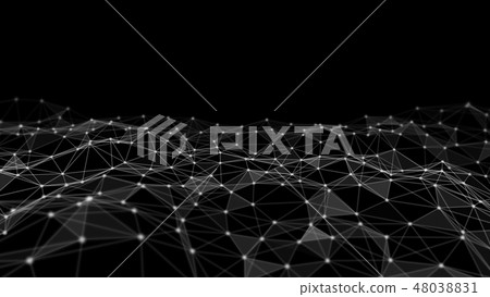 Digital computer data and network connection triangle lines and 48038831