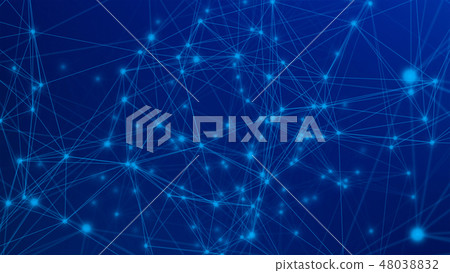Digital computer data and network connection triangle lines and 48038832
