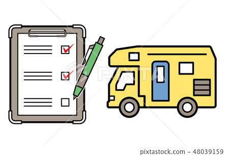 Illustration of camper's inspection image (Camper and Checklist) Illustration of camper's inspection image (Camper and Checklist) 48039159