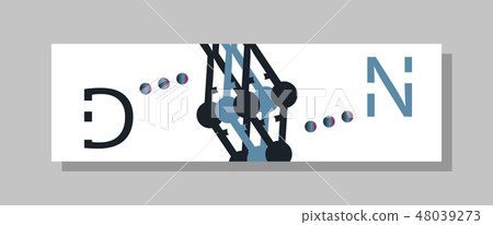 Scientific brochure design template. Vector flyer layout, Molecular structure with connected lines 48039273