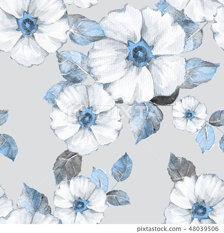 Delicate floral seamless pattern with white... - Stock Illustration ...