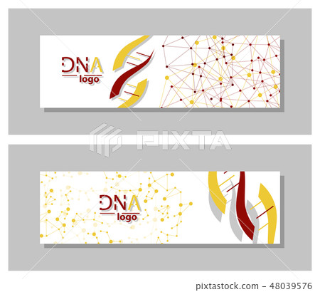 Set of DNA molecule vector brochure template.... - Stock Illustration ...