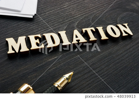 Mediation from wooden letters and agreement Mediation from wooden letters and agreement 48039913