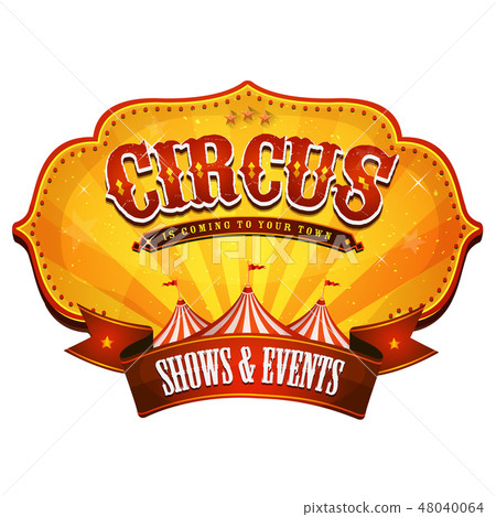 Carnival Circus Banner With Big Top Carnival Circus Banner With Big Top 48040064