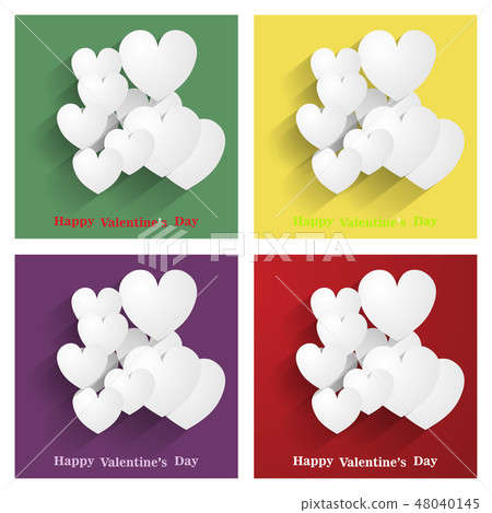 Set of Happy Valentines day greeting card,... - Stock Illustration ...