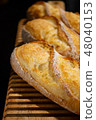 長方形手工製作的法式麵包 48040153