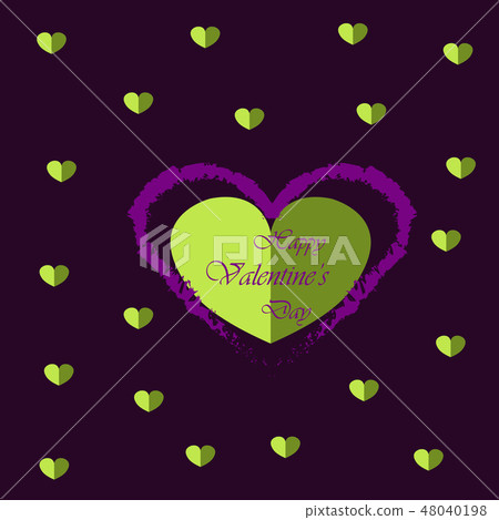 Happy Valentines Day typography poster with handwritten calligraphy text, isolated on background 48040198