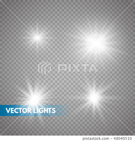 Set of Glowing Light Stars  48040510