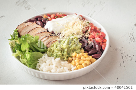 Burrito bowl on the table Burrito bowl on the table 48041501