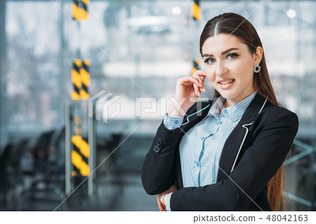confident business workspace woman portrait hand confident business workspace woman portrait hand 48042163