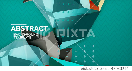 Low poly design 3d triangular shape background, mosaic abstract design template 48043265