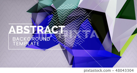 Vector triangular 3d geometric shapes background, modern poster design Vector triangular 3d geometric shapes background, modern poster design 48043304