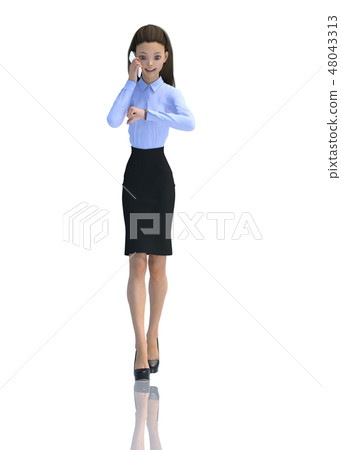 Posing business woman female perming3DCG Illustration material Posing business woman female perming3DCG Illustration material 48043313