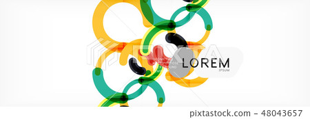 Line design circles abstract background 48043657