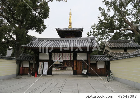 [近畿三度神道三十六號聖地]大阪府東住吉區大本山原作寺大門和三重塔新光州泉三條學校 48045098
