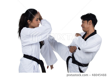 Two Master Black Belt TaeKwonDo teacher student Two Master Black Belt TaeKwonDo teacher student 48045488