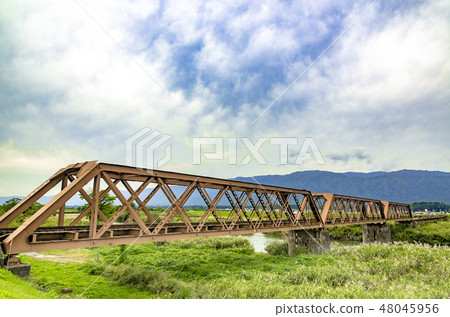 Japan's oldest iron bridge Mogamigawa river bridge 48045956