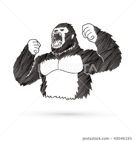 Angry Gorilla cartoon graphic vector Angry Gorilla cartoon graphic vector 48046193