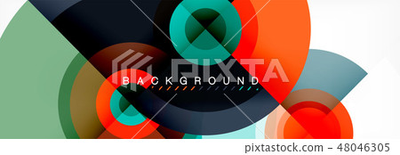 Circle abstract background with triangular shapes for modern design, cover, template, brochure Circle abstract background with triangular shapes for modern design, cover, template, brochure 48046305