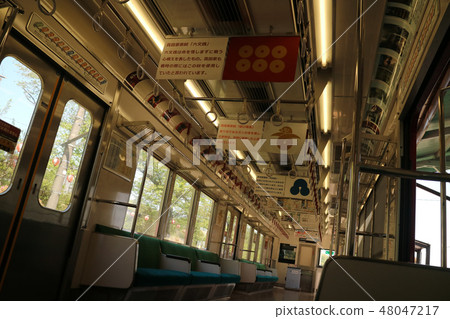From the train window in Japan, inside the Ueda Dentetsu Bessho Line From the train window in Japan, inside the Ueda Dentetsu Bessho Line 48047217