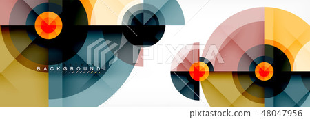Minimal geometric circles and triangles abstract background, techno modern design, poster template Minimal geometric circles and triangles abstract background, techno modern design, poster template 48047956