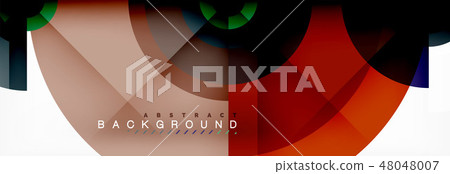Minimal geometric circles and triangles abstract background, techno modern design, poster template 48048007