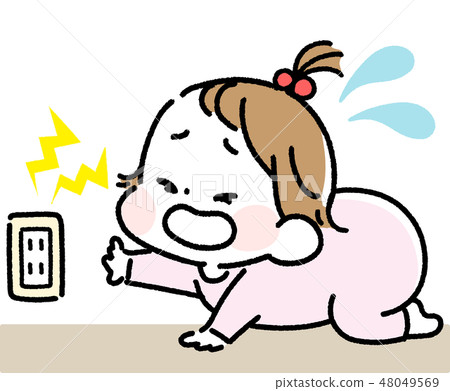 哭泣的婦女的嬰孩通過接觸出口 48049569