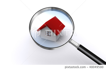 用放大鏡檢查房子 用放大鏡檢查房子 48049580