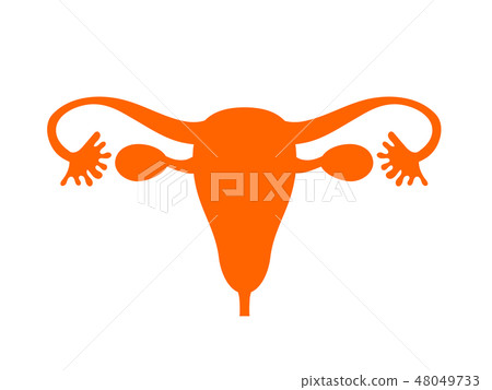 Organ Uterus Silhouette Pict-style illustration Organ Uterus Silhouette Pict-style illustration 48049733