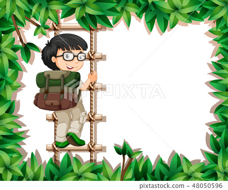A boy scout on nature frame A boy scout on nature frame 48050596