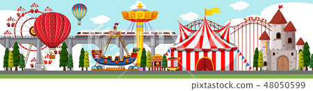 A amusement park scene A amusement park scene 48050599
