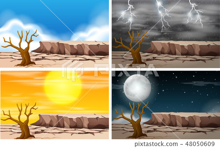 Set of dryland landscape 48050609