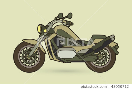 Green Motorbike side view graphic vector 48050712