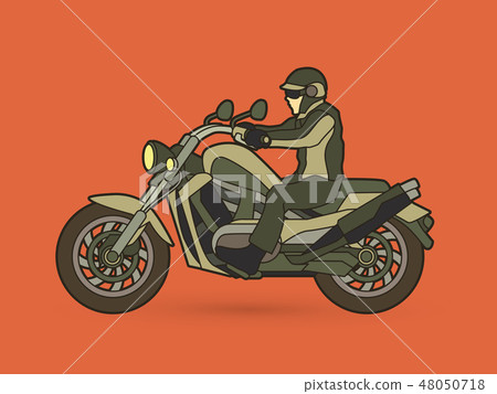 A man riding motorbike graphic vector 48050718