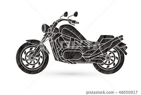 Motorbike side view graphic vector 48050917