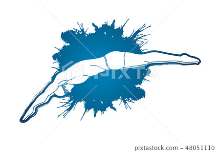 Man jumping into swimming pool graphic vector 48051110