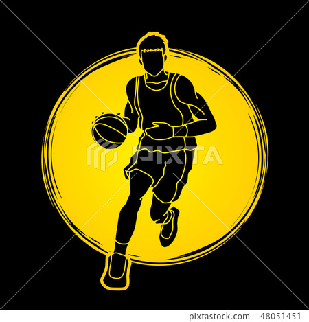 Basketball player running graphic vector Basketball player running graphic vector 48051451