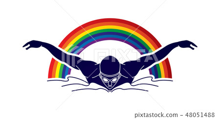 Swimming butterfly, man swimming graphic vector Swimming butterfly, man swimming graphic vector 48051488